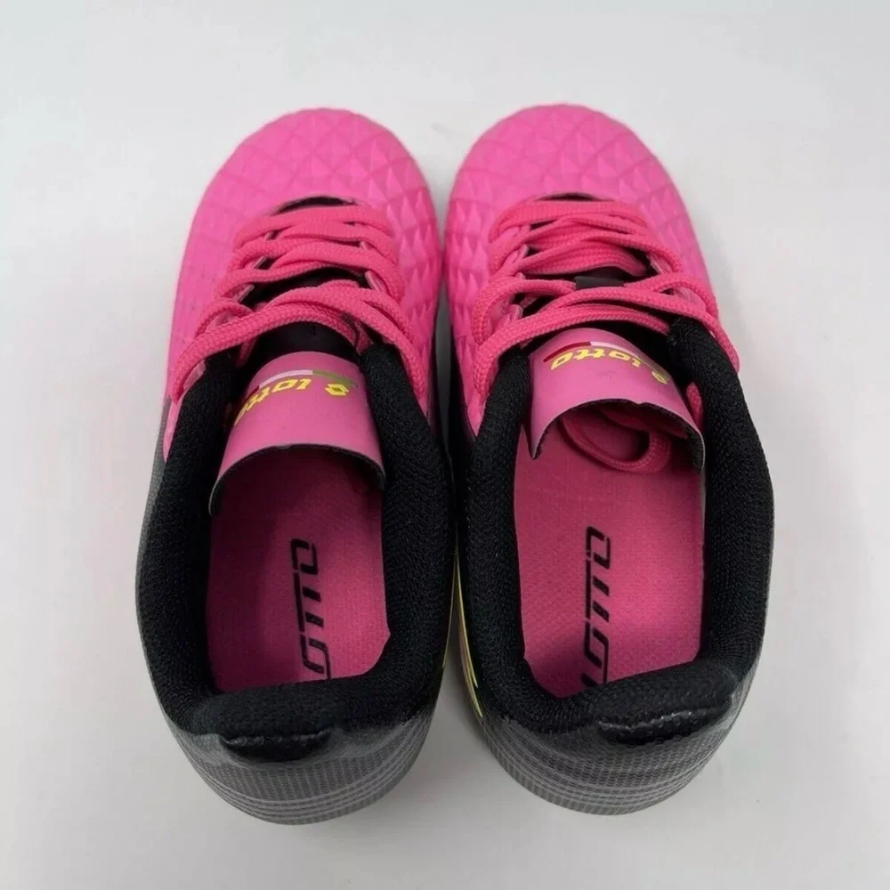 LOTTO Kids Pink and Black Soccer Shoes size 3